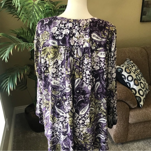 Macys Style & Co plus size long sleeve rayon flowy top - Picture 7 of 7